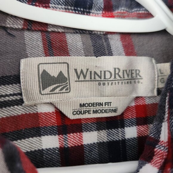 WindRiver Men’s L Long Sleeve 100% Cotton Casual Flannel Shirt - Picture 2 of 5